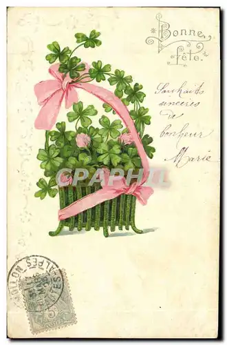 Cartes postales Fantaisie Fleurs Trefles