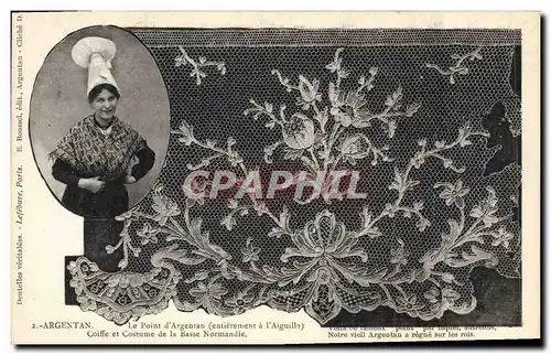 Cartes postales Dentelle Dentelliere Argentan Le Point d'Argentan Le Point d'Argentan Entierement a l'a