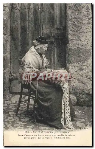 Ansichtskarte AK Dentelle La Dentelliere au petit chapeau