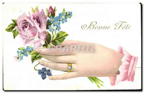 Cartes postales Fantaisie Fleurs Main