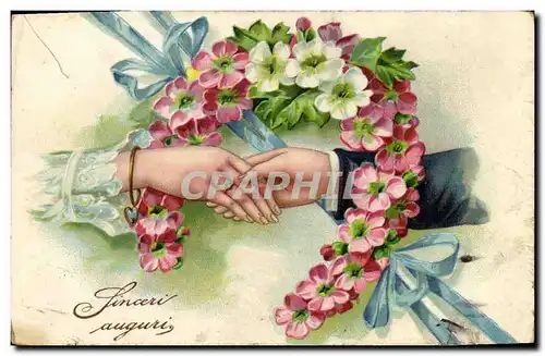 Cartes postales Fantaisie Fleurs Main