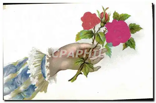 Cartes postales Fantaisie Fleurs Main