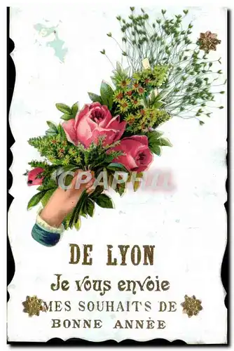 Cartes postales Fantaisie Fleurs Main