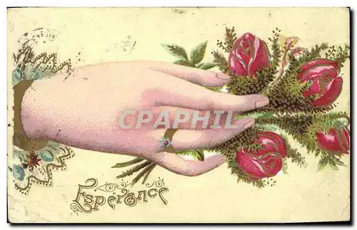 Cartes postales Fantaisie Fleurs Main