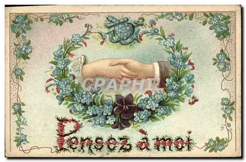 Cartes postales Fantaisie Fleurs Main