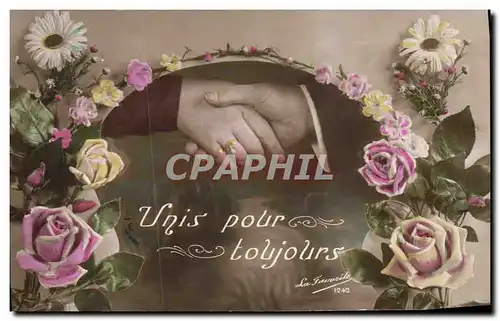 Cartes postales Fantaisie Fleurs Main