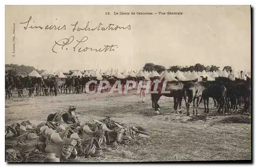 Ansichtskarte AK Cheval Equitation Hippisme Le camp de Cercottes Vue generale Militaria