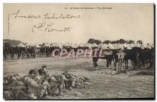Cartes postales Cheval Equitation Hippisme Le camp de Cercottes Vue generale Militaria