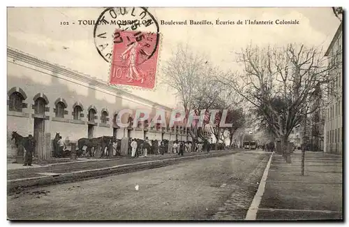 Cartes postales Cheval Equitation Hippisme Toulon Mourillon Boulevard Bazeilles Ecuries de l&#39infanterie colon