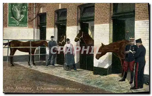 Cartes postales Cheval Equitation Hippisme Artillerie L&#39infirmerie des chevaux Militaria