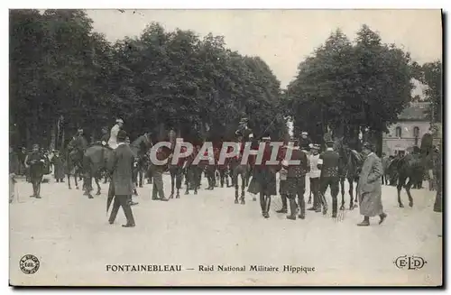 Ansichtskarte AK Cheval Equitation Hippisme Fontainebleau Raid National Hippique Militaria TOP