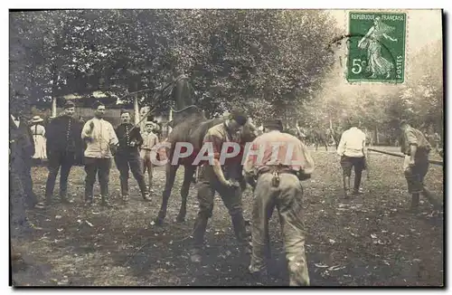 CARTE PHOTO Cheval Equitation Hippisme Ferronnerie Forge