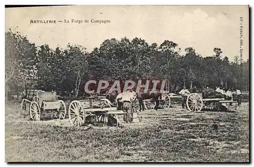Cartes postales Cheval Equitation Hippisme Artillerie La forge de campagne Militaria