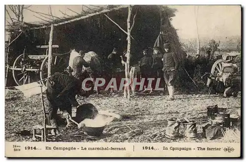 Cartes postales Cheval Equitation Hippisme En campagne Le marechal ferrant Militaria