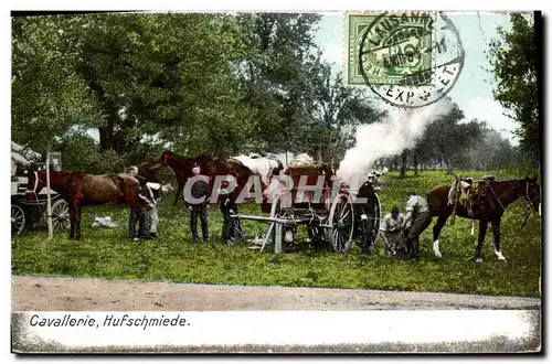 Cartes postales Cheval Equitation Hippisme Cavallerie Hufschmiede Forgeron Marechal Ferrant Militaria