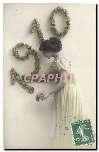 Cartes postales Fantaisie Fleurs Annee 1910 Femme