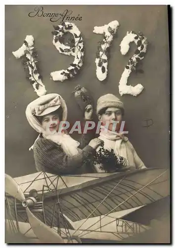 Cartes postales Fantaisie Femme Annee 1912 Avion Aviation