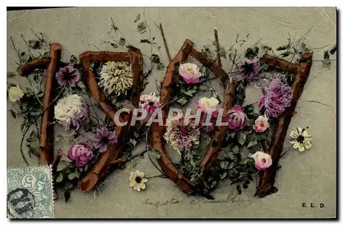 Cartes postales Fantaisie Fleurs Annee 1907