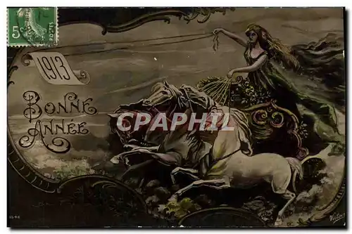 Cartes postales Fantaisie Femme Annee 1913 Chevaux