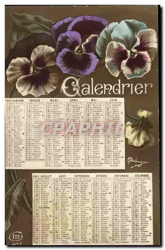 Cartes postales Fantaisie Fleurs Celendrier