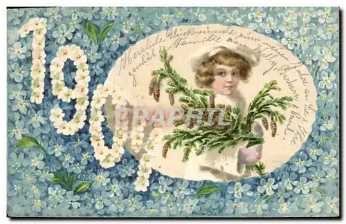 Ansichtskarte AK Fantaisie Fleurs Annee 1907 Enfant