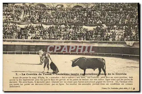 Cartes postales Corrida Course de taureaux La corrida de toros Troisieme tercio