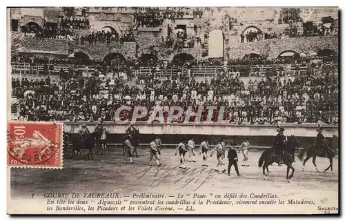 Cartes postales Corrida Course de taureaux Preliminaire Le Paseo ou defile des cuadrillas