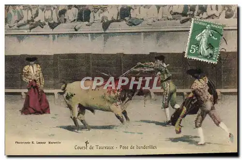 Cartes postales Corrida Course de taureaux Pose de banderilles