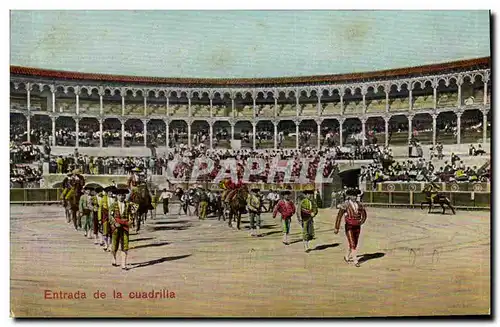 Cartes postales Corrida Course de taureaux Entranda de la cuadrilla