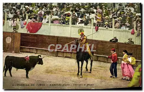 Ansichtskarte AK Corrida Course de taureaux Appel de pique Citando a picar