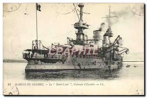 Cartes postales Bateau de Guerre Le Saint Louis Cuirasse d'escadre