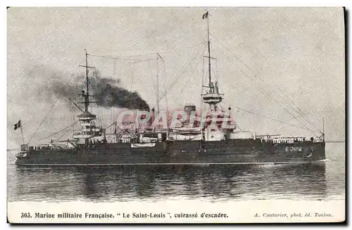 Cartes postales Bateau de Guerre Le Saint Louis Cuirasse d'escadre