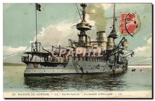 Cartes postales Bateau de Guerre Le Saint Louis Cuirasse d'escadre