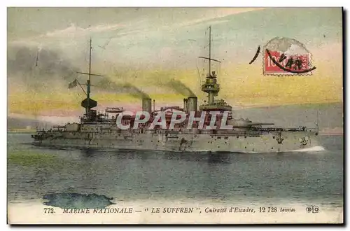 Cartes postales Bateau de Guerre Le Suffren Cuirasse d'escadre