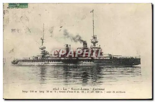 Cartes postales Bateau de Guerre Le Saint Louis Cuirasse