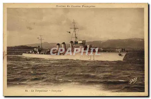 Cartes postales Bateau de Guerre Le torpilleur Tempete