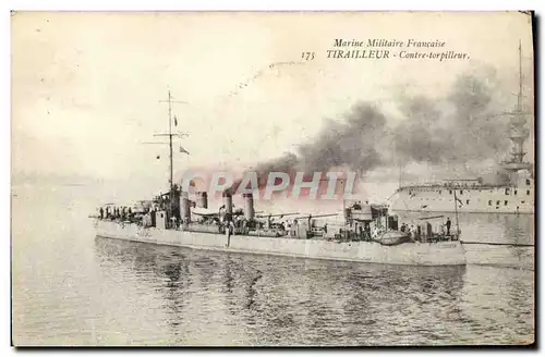 Cartes postales Bateau de Guerre Tirailleur Contre torpilleur