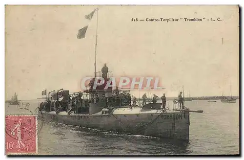 Ansichtskarte AK Bateau de Guerre Contre torpilleir TRomblon