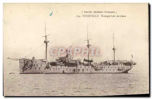 Ansichtskarte AK Bateau de Guerre Tourville Transport de 1ere classe