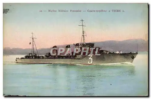 Cartes postales Bateau de Guerre Contre torpilleur Tigre