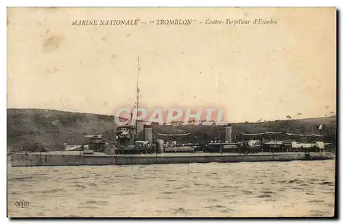 Ansichtskarte AK Bateau de Guerre Tromblon Contre torpilleur d&#39escadre