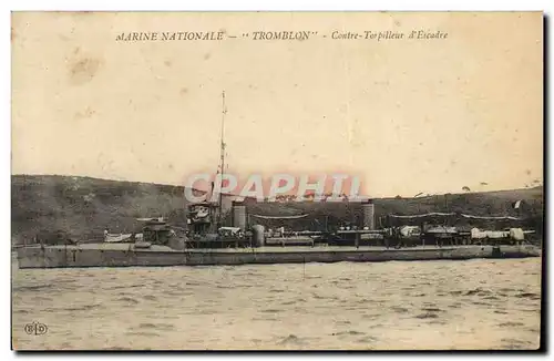 Cartes postales Bateau de Guerre Tromblon Contre torpilleur d&#39escadre