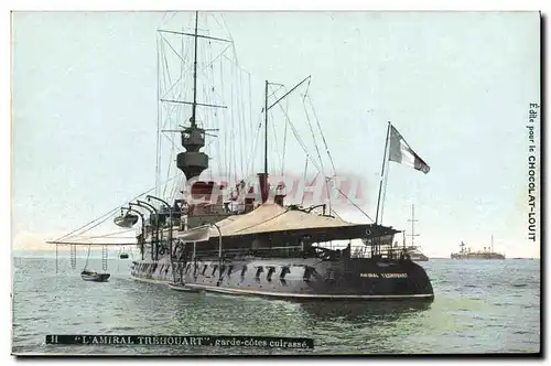 Cartes postales Bateau de Guerre L&#39amiral Trehouart Garde cotes cuirasse