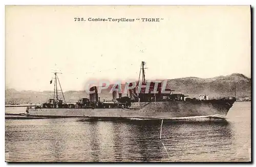 Cartes postales Bateau de Guerre Contre torpilleur Tigre