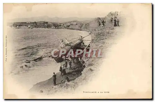 Ansichtskarte AK Bateau de Guerre Torpilleur a la cote