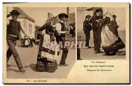 Cartes postales Folklore La Gavotte Douce Bretagne Le Jabadao Danses du Finistere