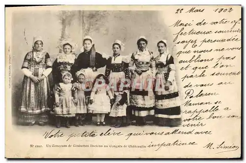 Ansichtskarte AK Folklore Un concours de costumes Bretons au Congres de Chateaulin