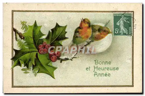 Cartes postales Fantaisie Fleurs Oiseaux