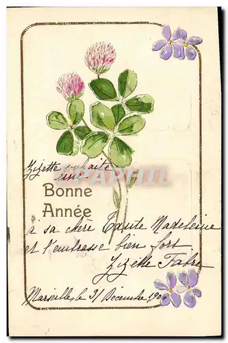 Cartes postales Fantaisie Fleurs Trefles