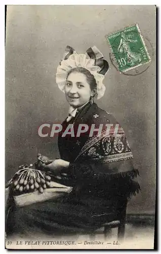 Cartes postales Folklore Dentelle Dentelliere Le Velay